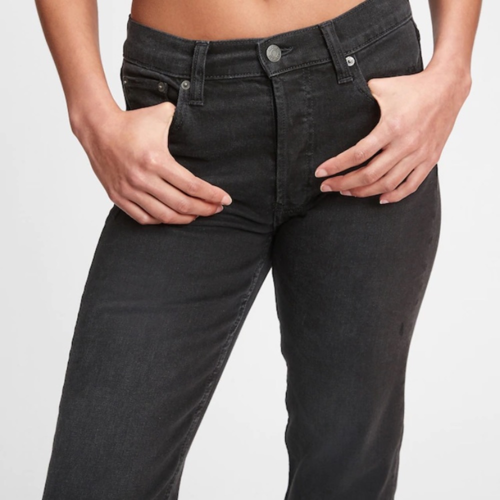 Gap high rise cheeky straight cropped jeans/black